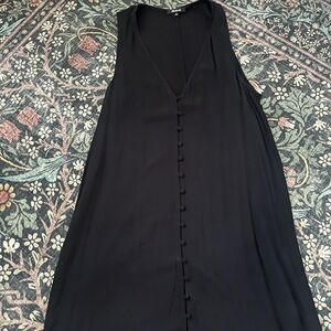 Madewell Black V-Neck Midi Dress